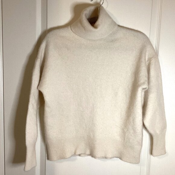 Babaton Women's Cashmere Cropped Knit Turtleneck Sweater Size S Super Soft Warm - Picture 1 of 9